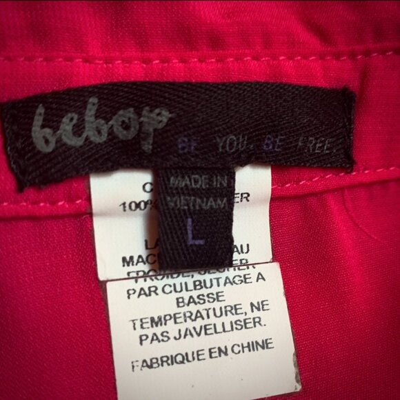 BEBOP - Pink Roll Up Sleeve Duo Pocket Safari Belted Collared Shirt Dress - Picture 14 of 14